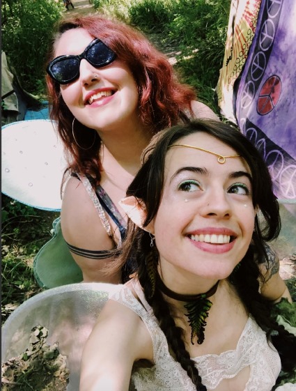 A duo of indie-folk singer/songwriter faeries harmonizing to bring magic to the Fair