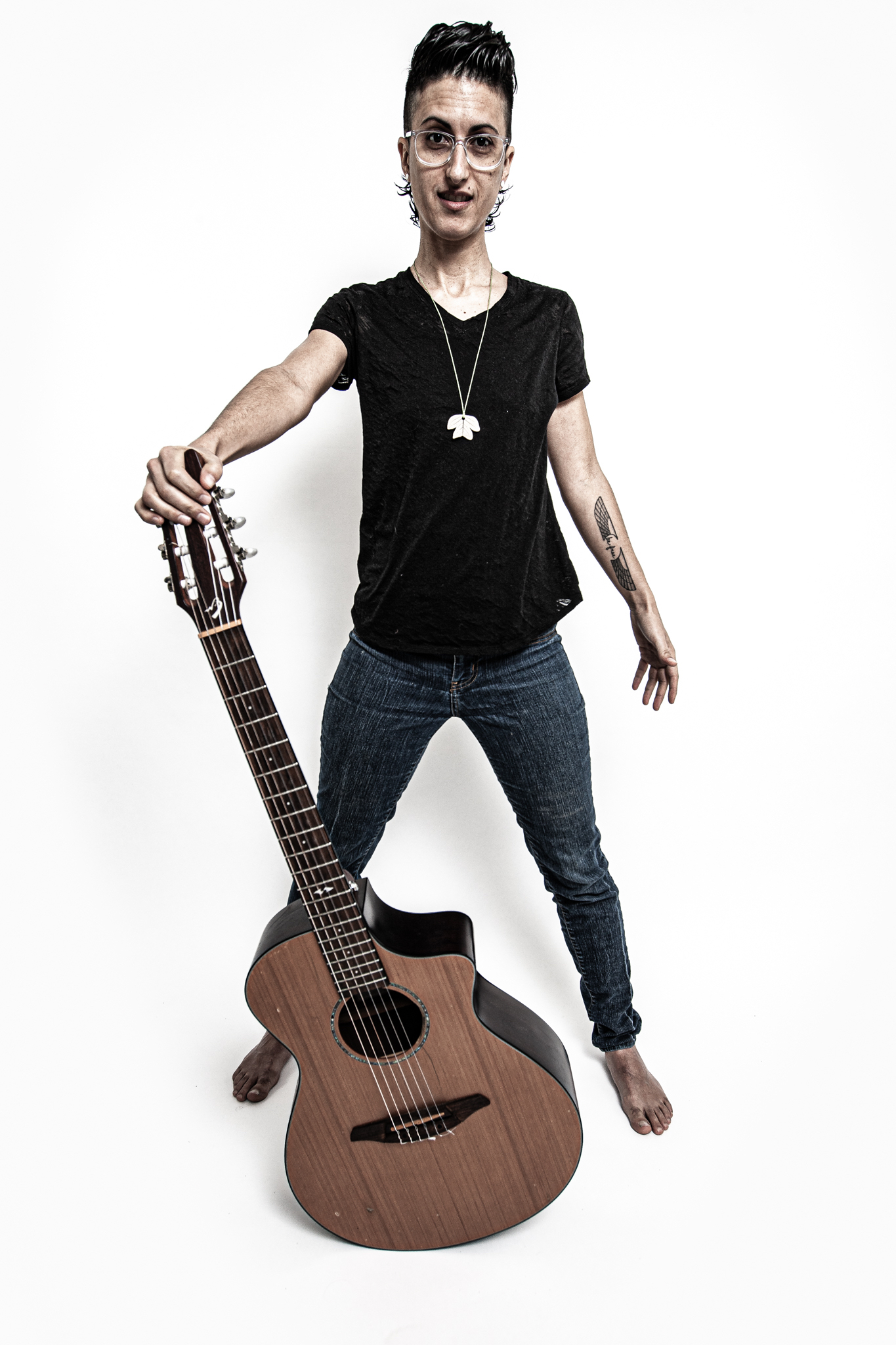 Shireen Amini and a guitar